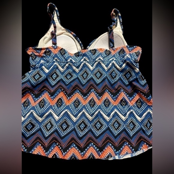 Tankini Tribal Geometric Pattern Tiered Ruffled Colorful womens xsmall kids 12 - Picture 4 of 11
